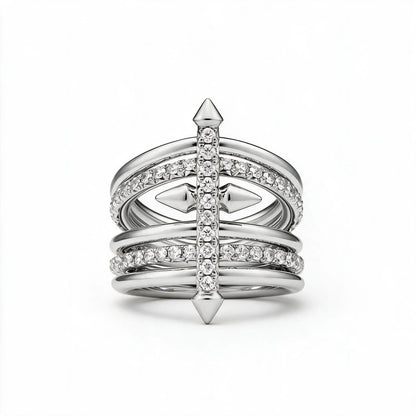 Crisscross Pave Spike Ring