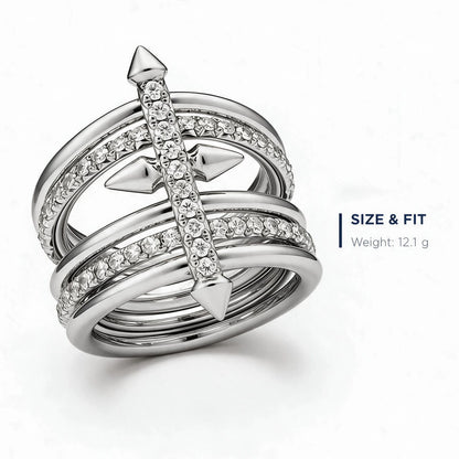 Crisscross Pave Spike Ring
