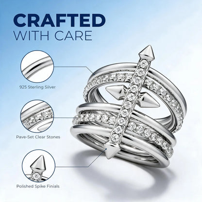 Crisscross Pave Spike Ring