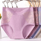 LARGE SIZE HIGH WAIST COTTON ANTIBACTERIAL ANTI SIDE LEAK UNDERWEAR