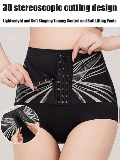 Buttoned High Waist Tummy Shaping Pants