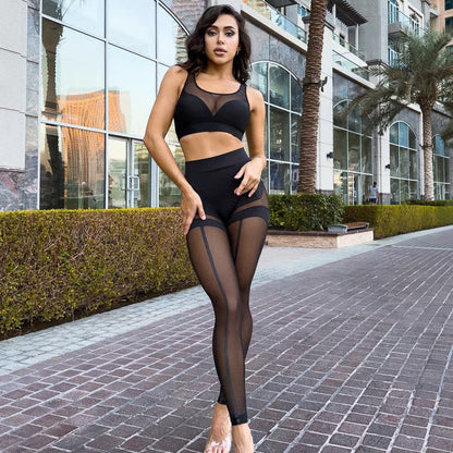 Female Super Sexy Unique Mesh Hip-lift Leggings