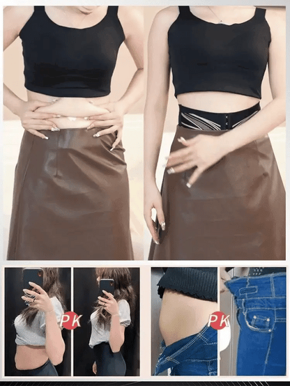 Buttoned High Waist Tummy Shaping Pants