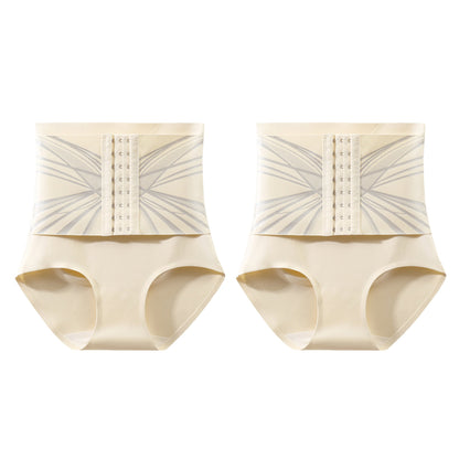 Buttoned High Waist Tummy Shaping Pants