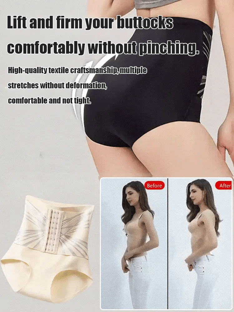 Buttoned High Waist Tummy Shaping Pants