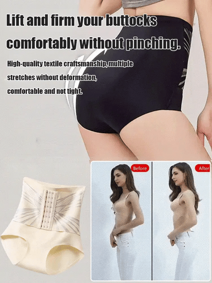 Buttoned High Waist Tummy Shaping Pants