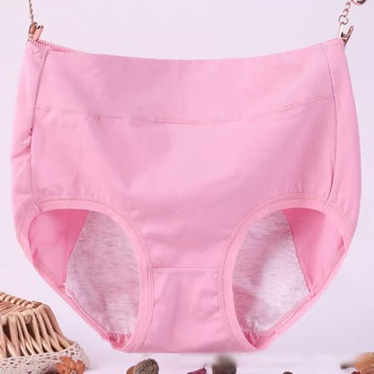 Waist plus size cotton antibacterial and leak-proof physiological underwear