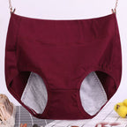 🔥-High waist plus size cotton antibacterial and leak-proof physiological underwear