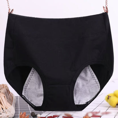 Waist plus size cotton antibacterial and leak-proof physiological underwear