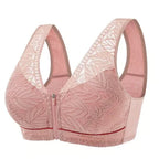 ⏰Nature Cotton Wireless Zipper Front Button Bra