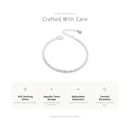 Sterling Silver Sparkle Link Bracelet for Women