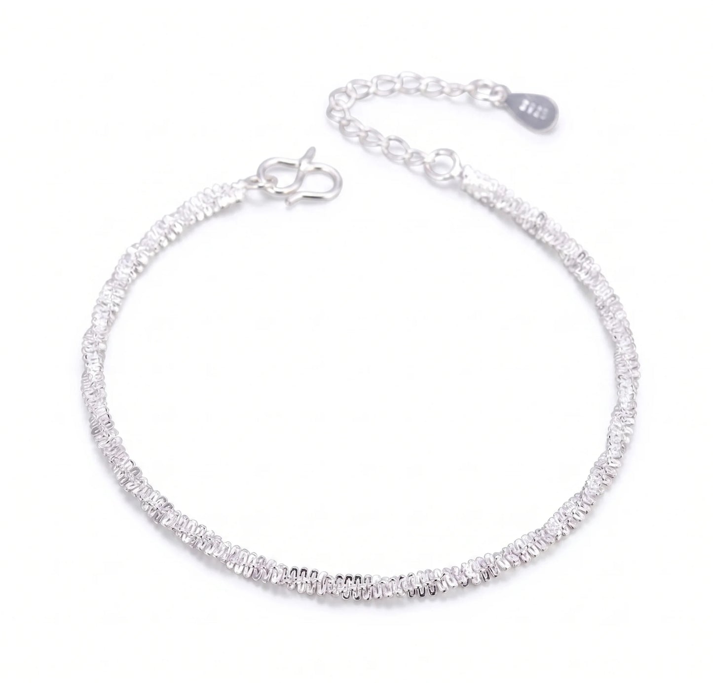 Sterling Silver Sparkle Link Bracelet for Women