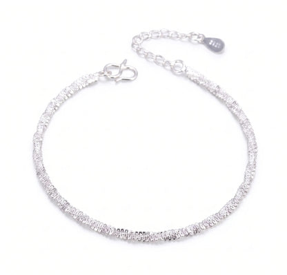 Sterling Silver Sparkle Link Bracelet for Women