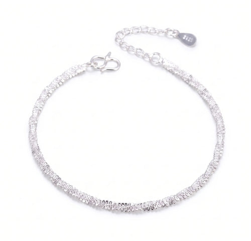 Sterling Silver Sparkle Link Bracelet for Women