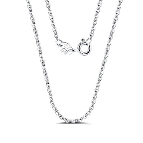 Minimal 925 silver polished link necklace with geometric chain detail