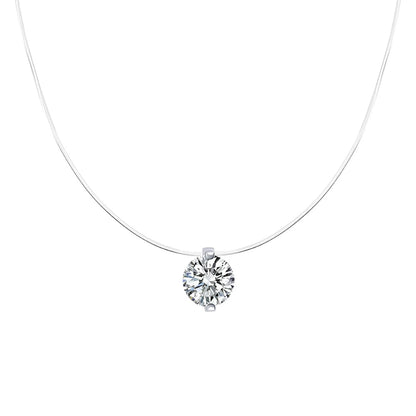 925 sterling silver necklace with moissanite-style stone option