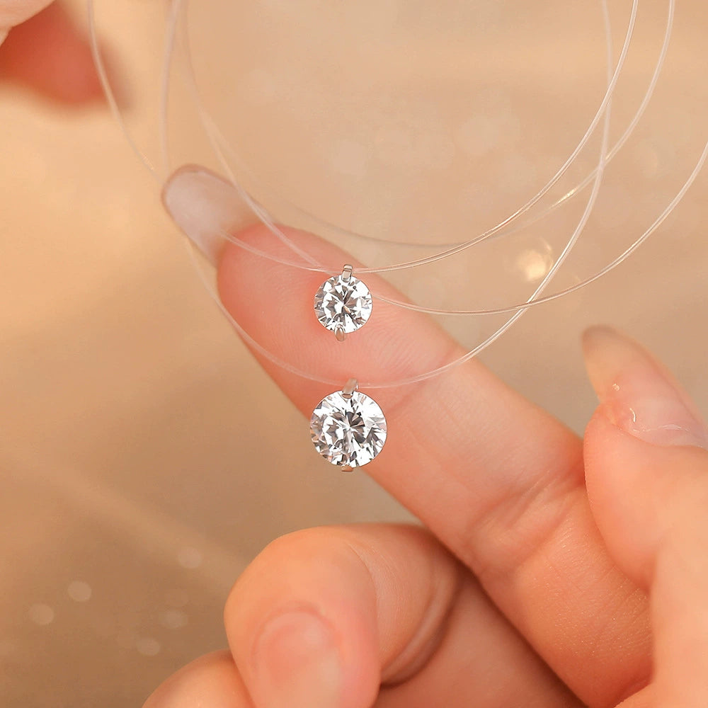 925 sterling silver necklace shown with a light-catching round zircon pendant