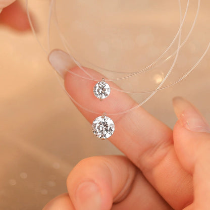 925 sterling silver necklace shown with a light-catching round zircon pendant