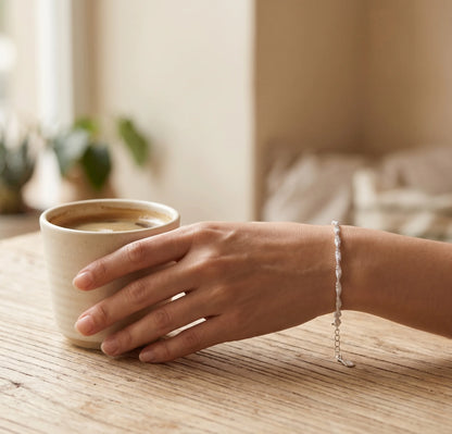 Sterling Silver Sparkle Link Bracelet for Women